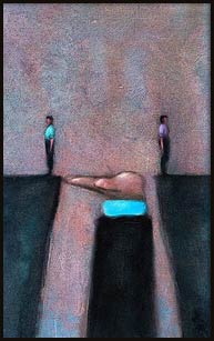abstract painting with two people